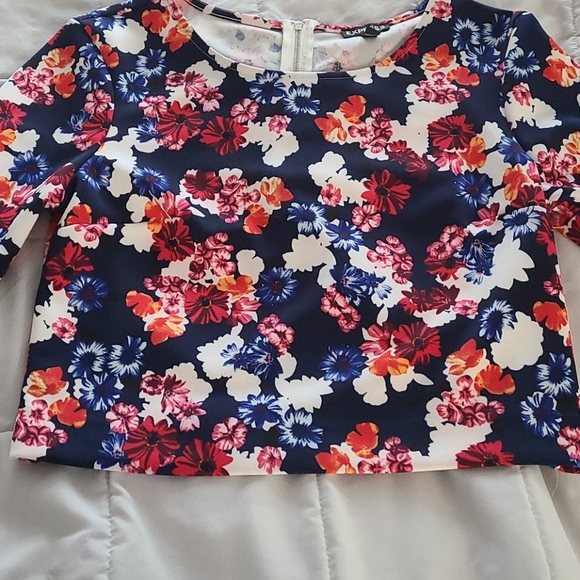 Express Floral crop top half shirt
